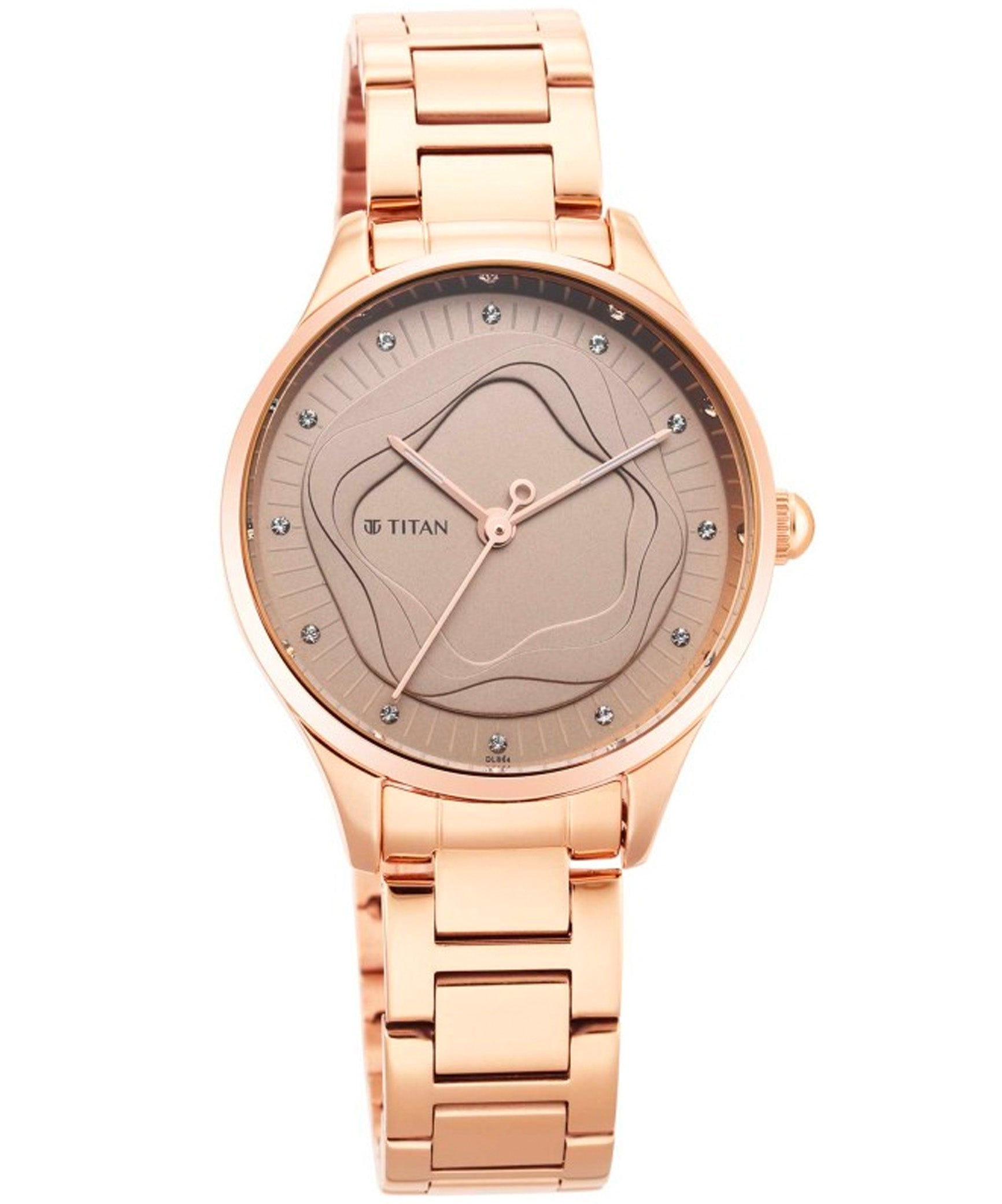 Titan Women's Watch Rose Gold Dial Rose Gold Stainless Steel Strap Watch, 2649WM03