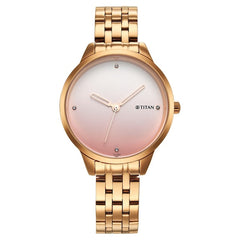 Titan Pastel Dreams Analog Women's Watch, Purple Dial Rose Gold Metal Strap, 2664WM04