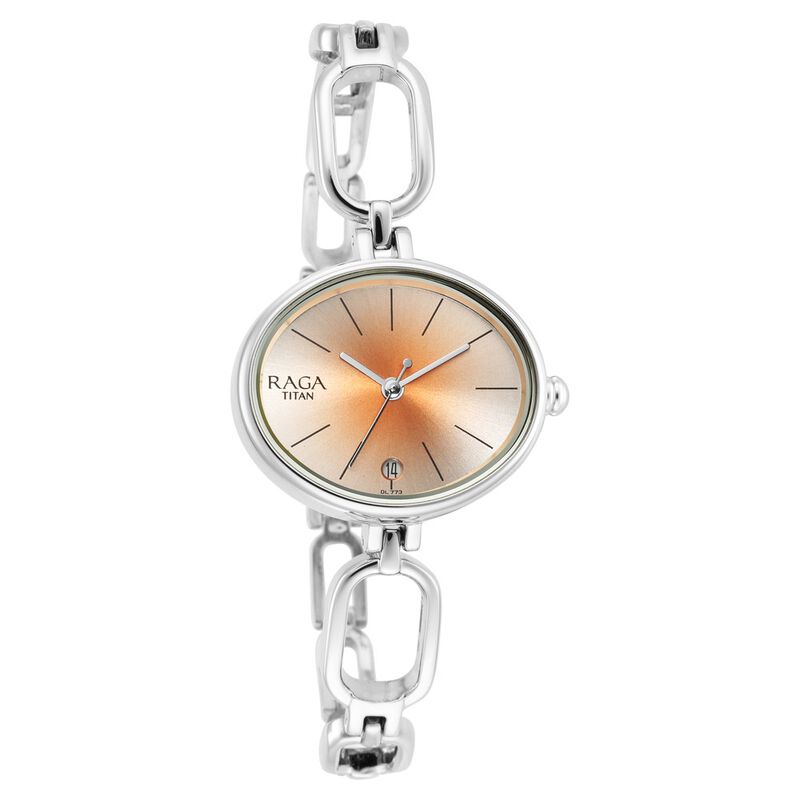 Titan Women's Watch Raga Silver Dial Silver Brass Strap Watch, 2667SM01