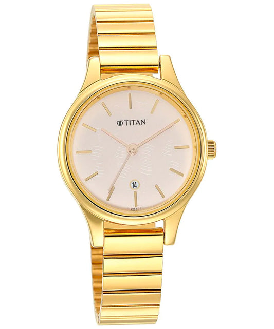 Titan, Women, Analog, Watch, White Dial, Stainless steel Strap, 2679YM01