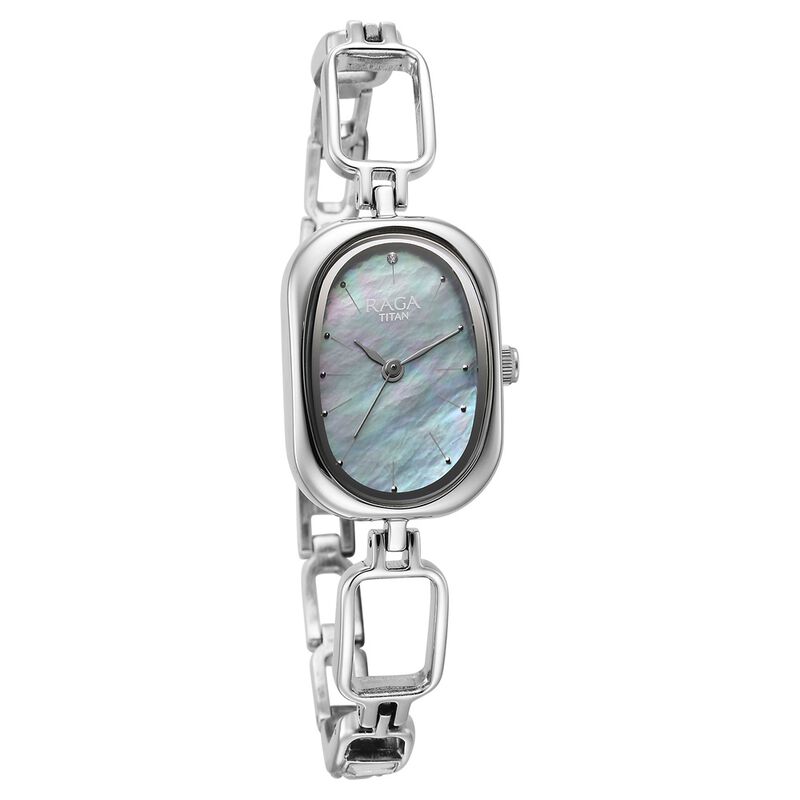 Titan Raga Viva Analog Women's Watch, Mother Of Pearl Dial Metal Strap, 2686SM02