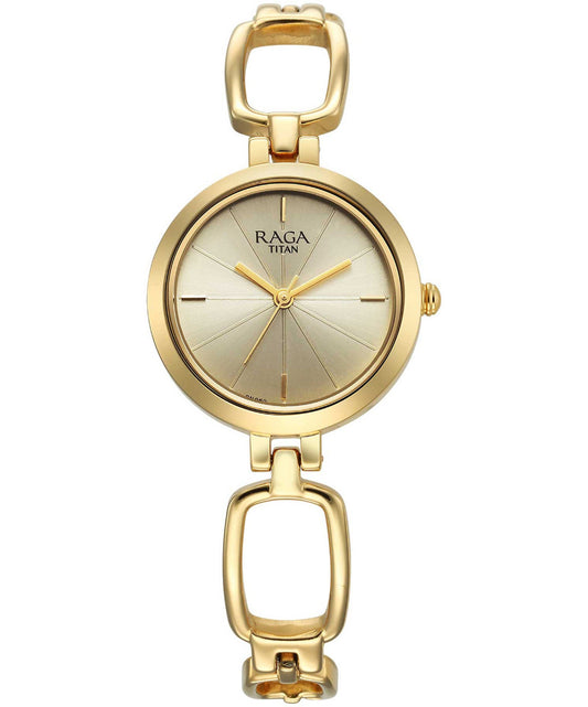 Titan, Women, Analog, Watch, Champagne Dial, Stainless steel Strap, 2725YM01
