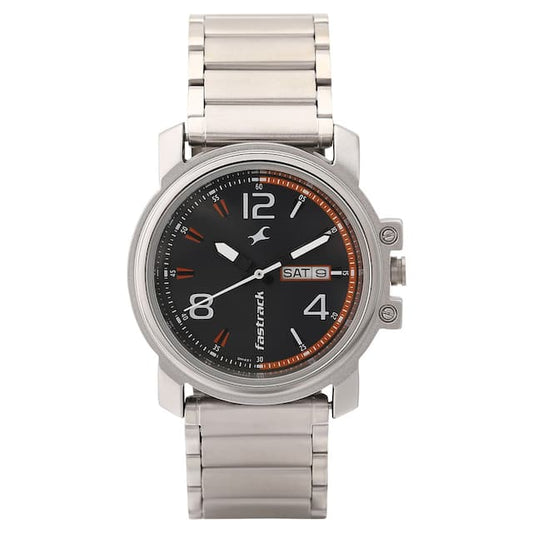 Fastrack, Men's, Analog Watch, Black Dial, with Stainless Steel Band, FA-3039SM10