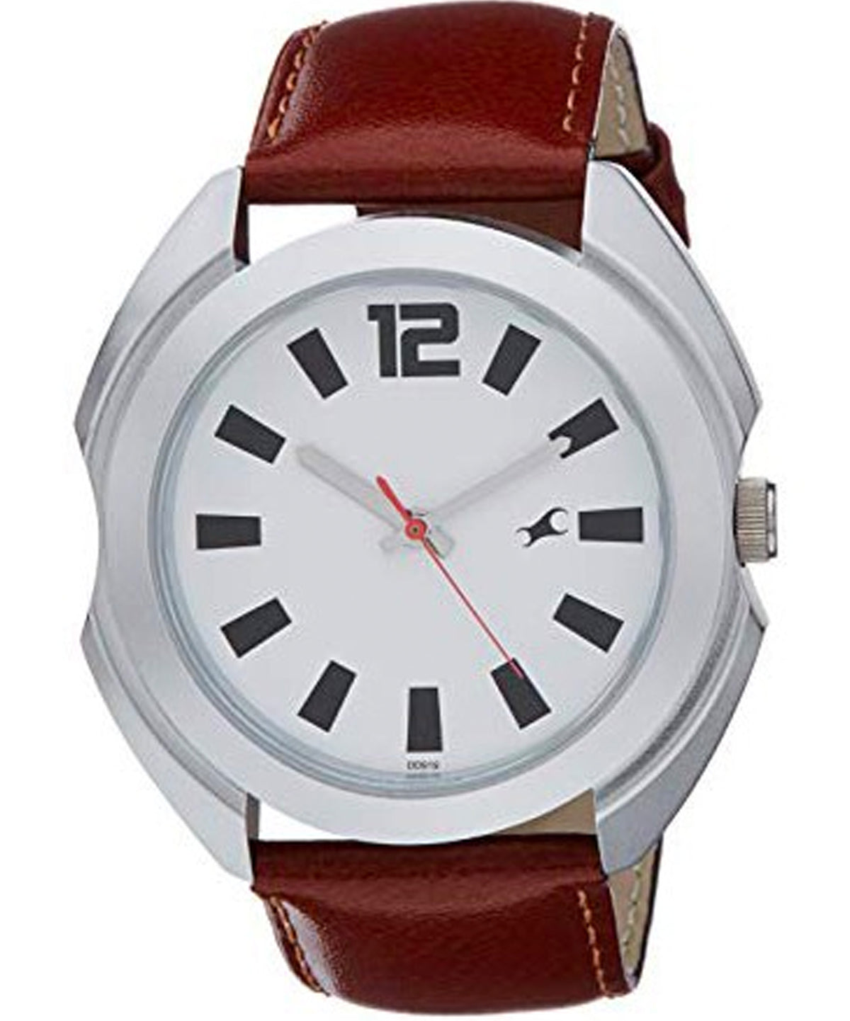 Fastrack Quartz Analog Men's Watch, White Dial Leather Strap, 3117SL01