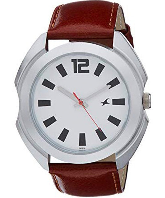 Fastrack, Men's, Analog Watch, White Dial, with Leather Band, FA-3117SL01