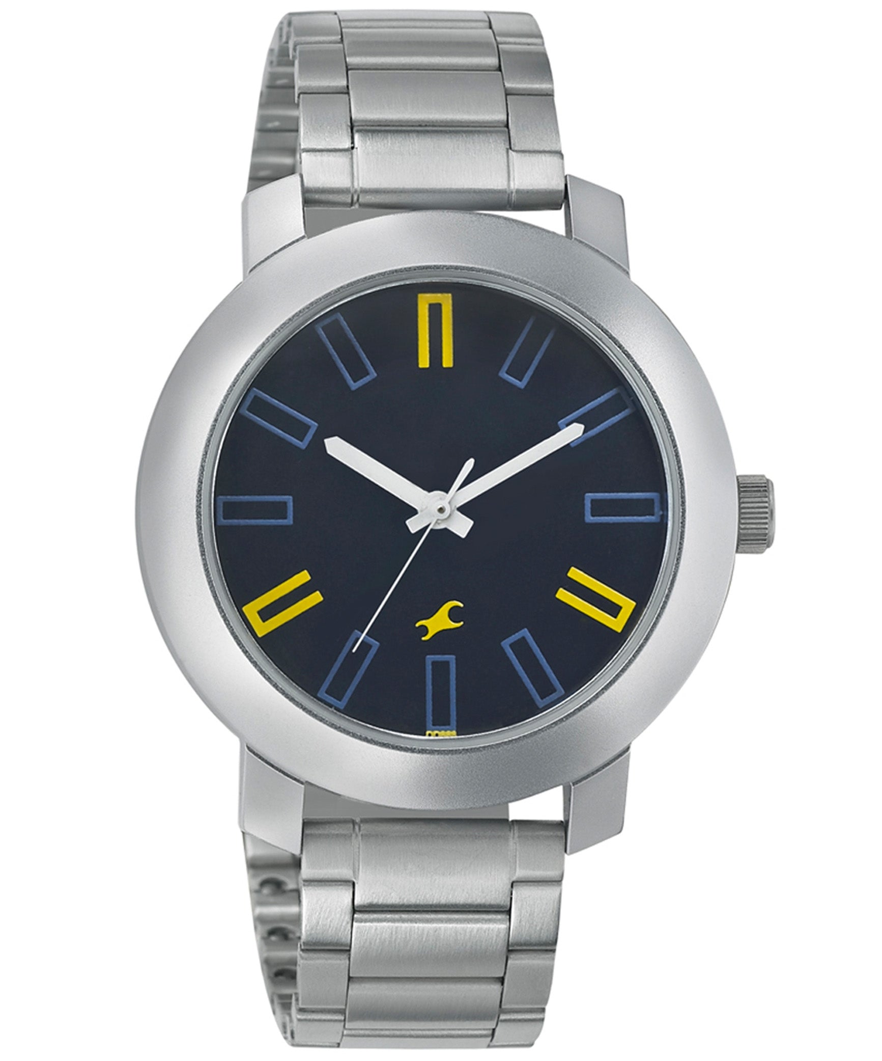 Fastrack, 3120SM02, Men's Analog Watch, Blue Dial & Silver Stainless Steel Strap