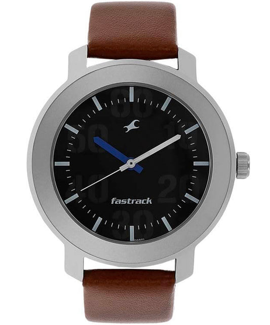 Fastrack, Men's, Analog Watch, Black Dial, with Leather Band, FA-3121SL01