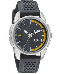 Fastrack Loopholes Quartz Analog Men's Watch, Black Dial Silicone Strap, 3124SP02