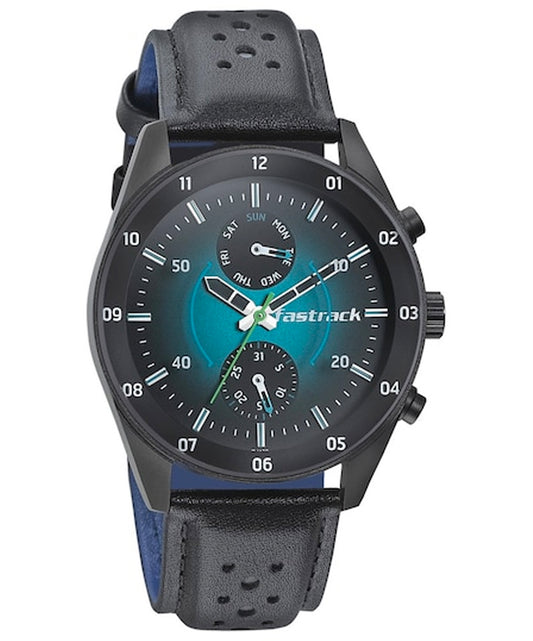 Fastrack, Men's, Analog Watch, Black Dial, with Leather Band, FA-3201NL01