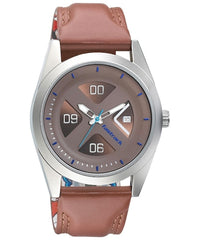 Fastrack, Men's Go Skate Collection Analog Watch, Blue Dial & Tan Leather Strap, 3218SL01