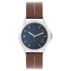 Fastrack Quartz Analog Men's Watch Blue Dial Leather Strap, 3220SL01