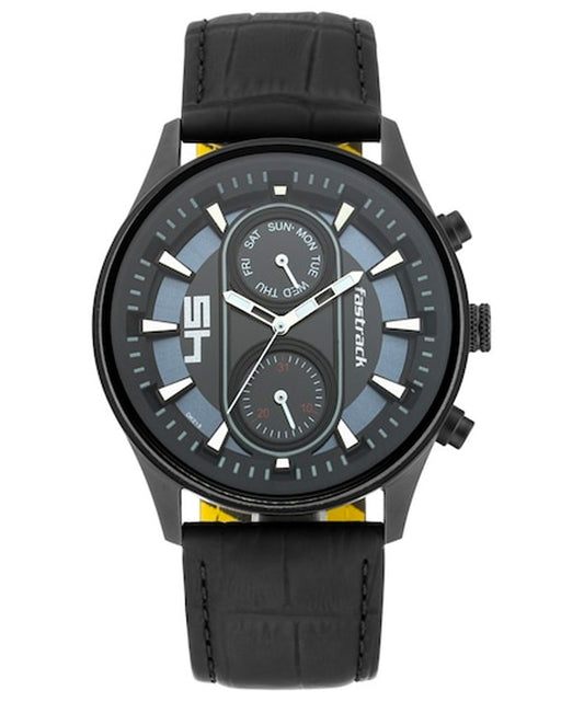 Fastrack, Men's, Analog Watch, Black Dial, with Leather Band, FA-3224NL01
