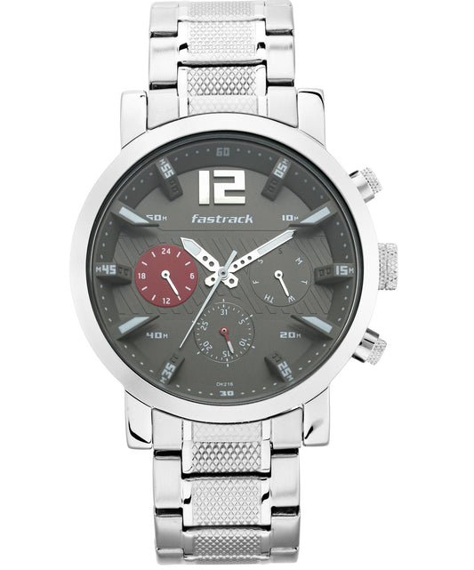 Fastrack, Men's, Analog Watch, Silver Dial, with Stainless Steel Band, FA-3227SM01