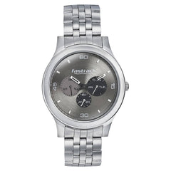 Fastrack Dial It Up Quartz Analog Men's Watch, Grey Dial Stainless Steel Strap, 3252SM01