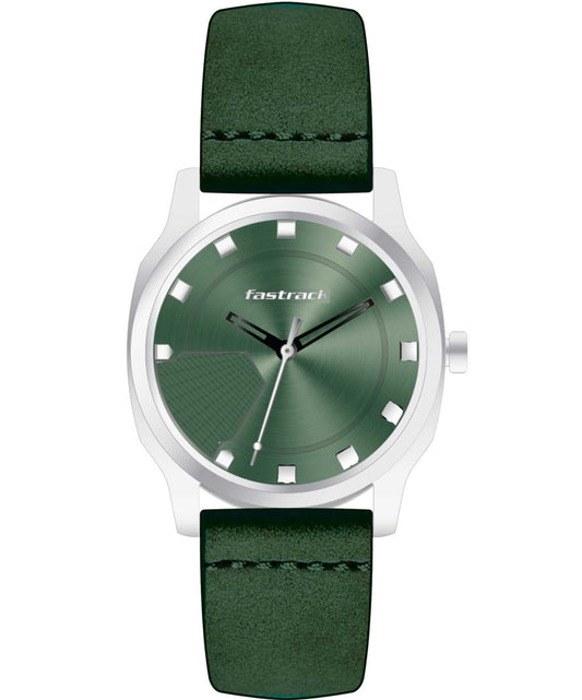 Fastrack, Men's, Analog Watch, Green Dial, with Leather Band, FA-3255SL02
