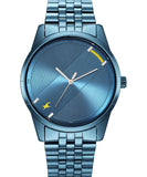 Fastrack Men's Watch Stunners Collection, Blue Dial Blue Metal Strap, 3277QM01