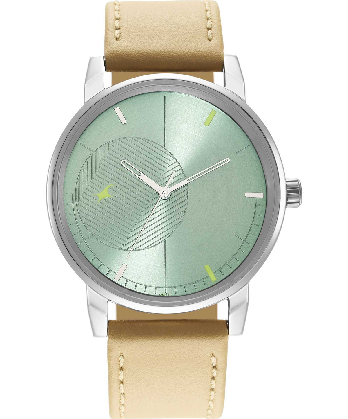 Fastrack, Men's Watch Stunners Collection, Green Dial Beige Leather Strap, 3278SL02