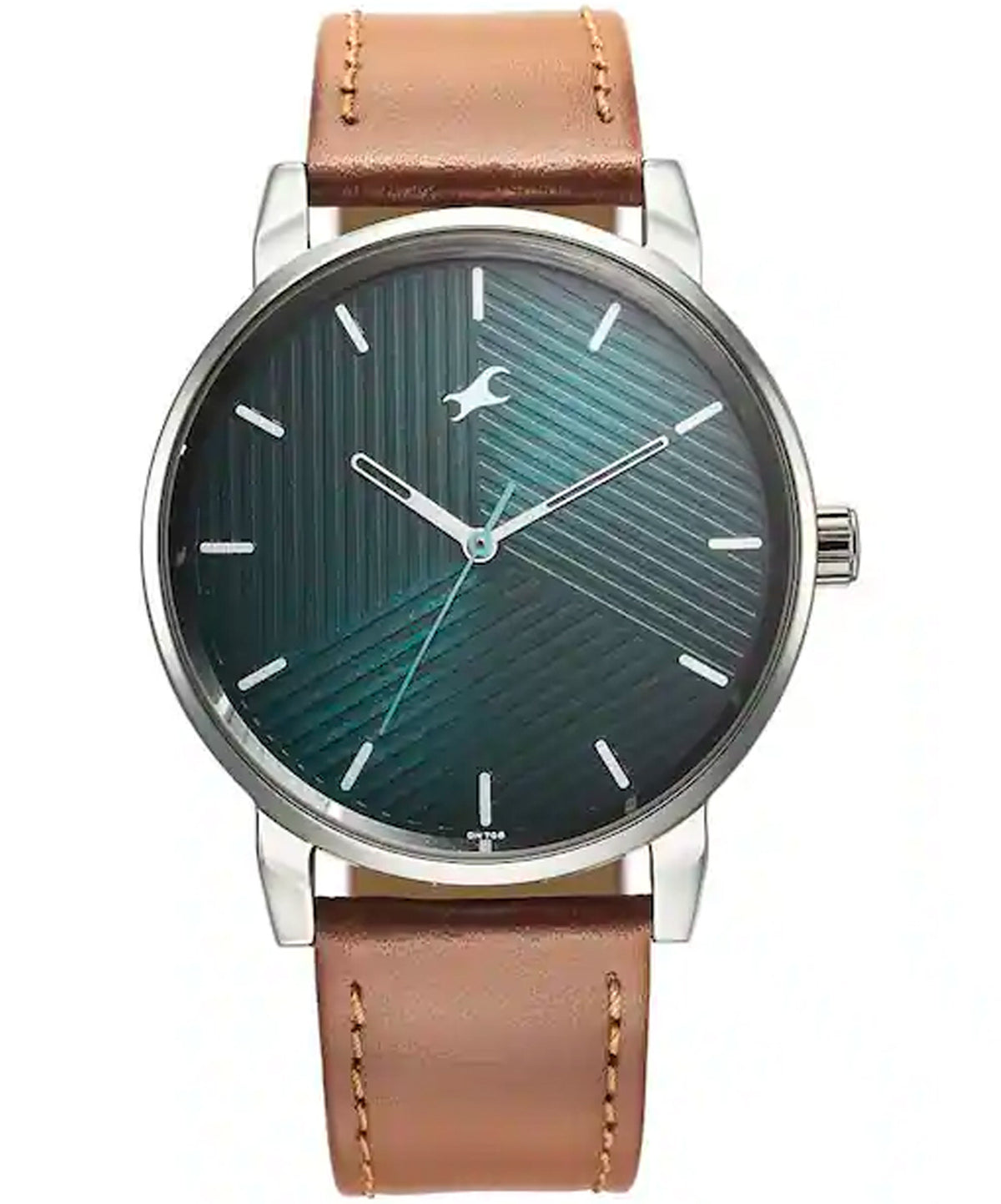 Fastrack Stunners Green Dial Brown Leather Strap Watch for Men,  3278SL03