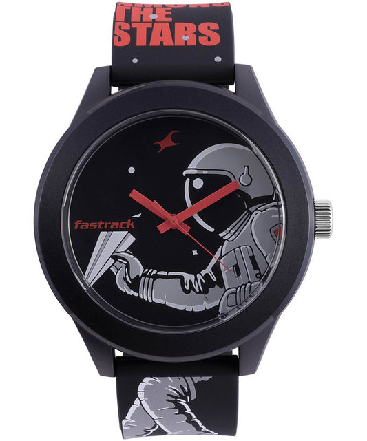 Fastrack, Unisex, Analog Watch, Black Dial, with Silicone Band, FA-38003PP24