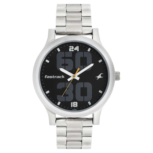 Fastrack, Men's, Analog Watch, Black Dial, with Stainless Steel Band, FA-38051SM07