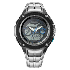 Fastrack Deux Machina Quartz Digital Men's Watch, Blue Dial Stainless Steel Strap, 38053PM03