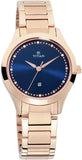 Titan Women's Watch Sparkle Collection Analog, Blue Dial Rose Gold Stainless Steel Strap, 2570WM05