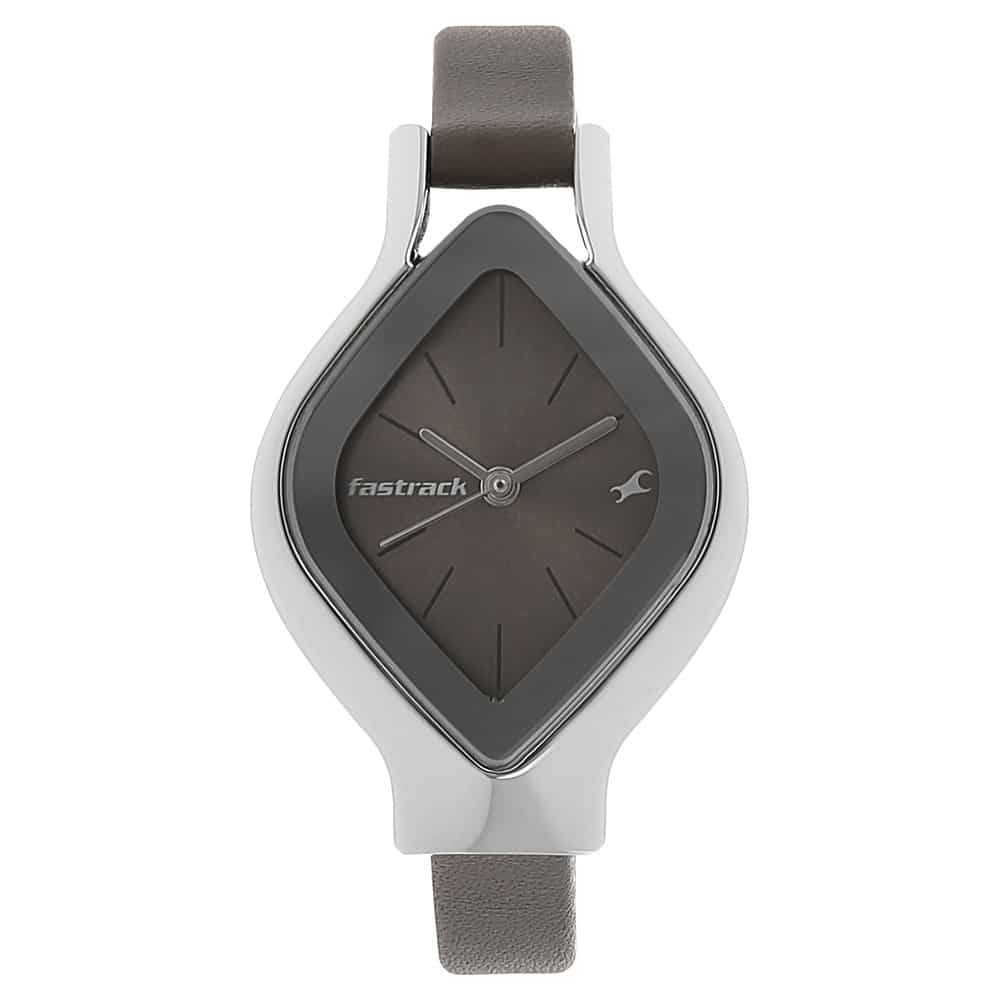 Fastrack Quartz Analog Women's Watch, Brown Dial Leather Strap, 6109SL02