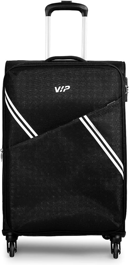 VIP Verona 80cm,4 Wheel Expandable Large Soft Trolley,Black, VERONA80BK