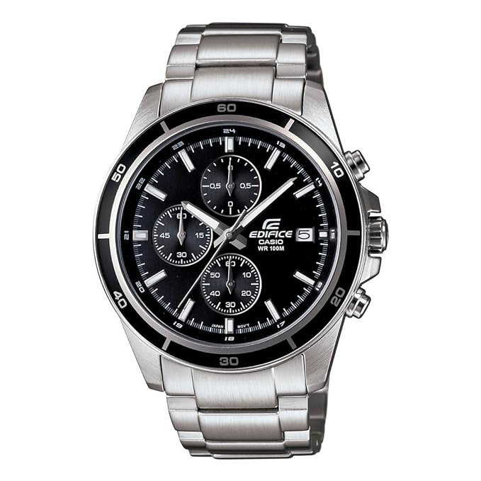 Edifice Men's Watch Analog, Black Dial Silver Stainless Band, EFR-526D-1AVUDF