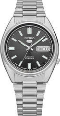 Seiko Men's Mechanical Watch Analog, Grey Dial Silver Stainless Band, SNXS79J