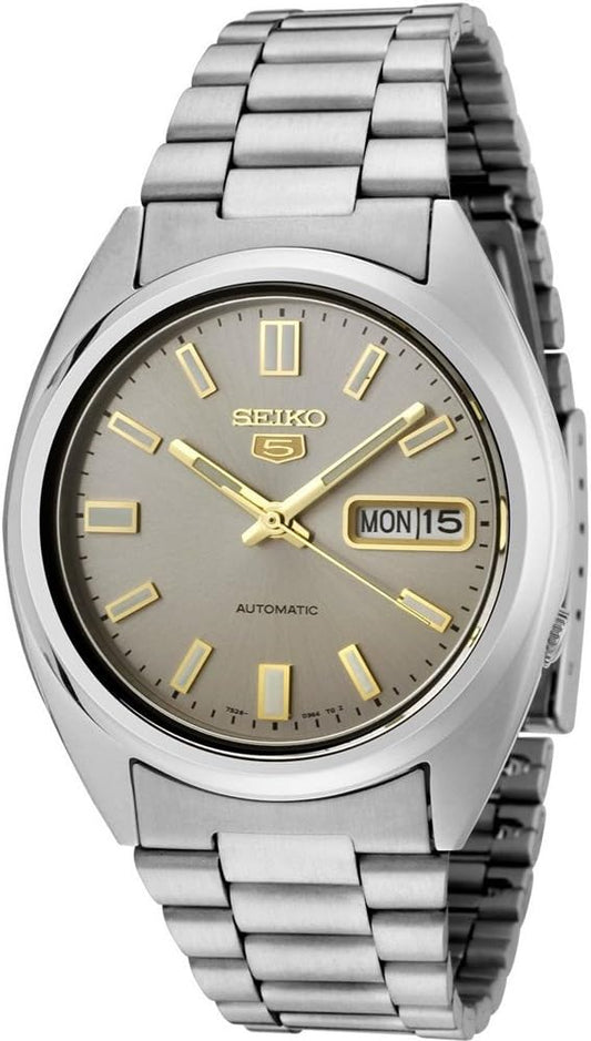 Seiko Men's Mechanical Watch, Automatic 21 Jewels Grey Dial Silver Stainless Band, SNXS75K authentic Seiko watch with original box and warranty papers