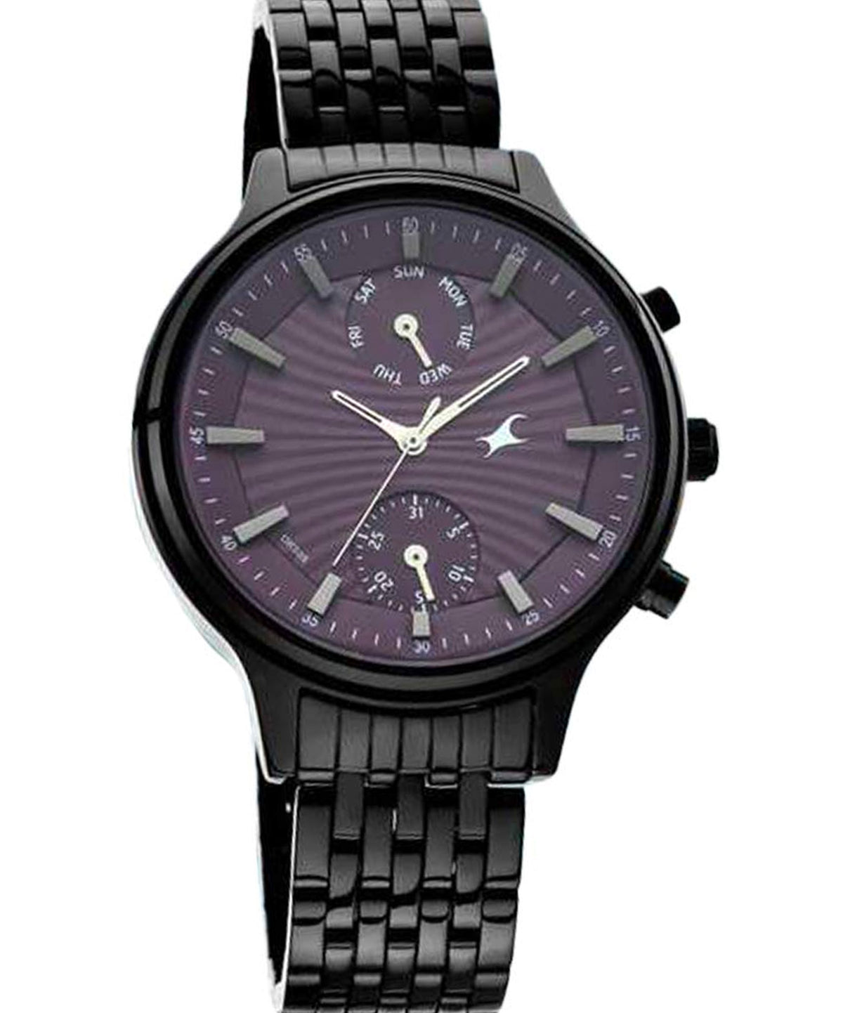 Fastrack Women's  Analog Watch, Purple Dial & Brown Stainless Steel Strap, 6208NM01