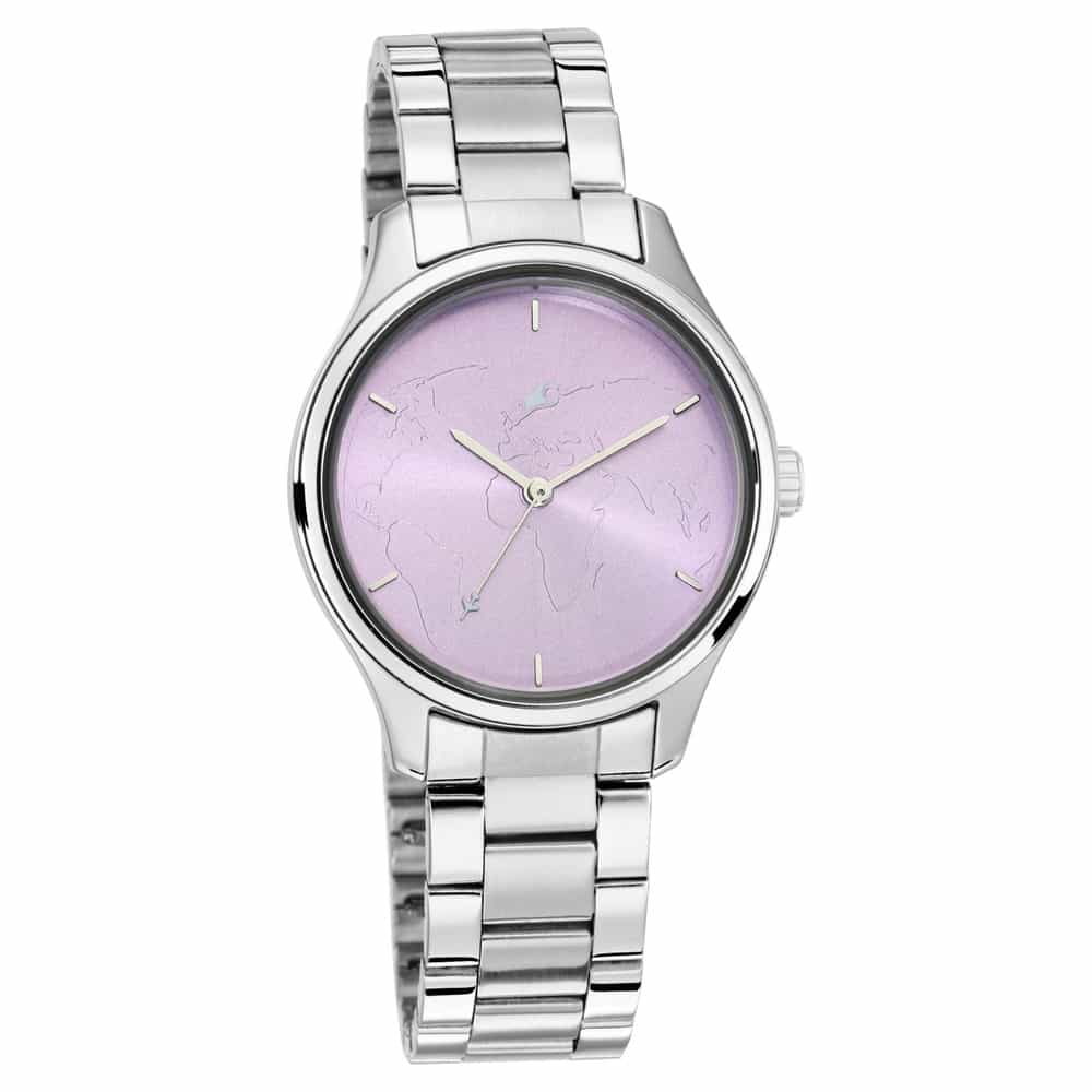 Fastrack Tripster Quartz Analog Women's Watch, Purple Dial Stainless Steel Strap, 6219SM02