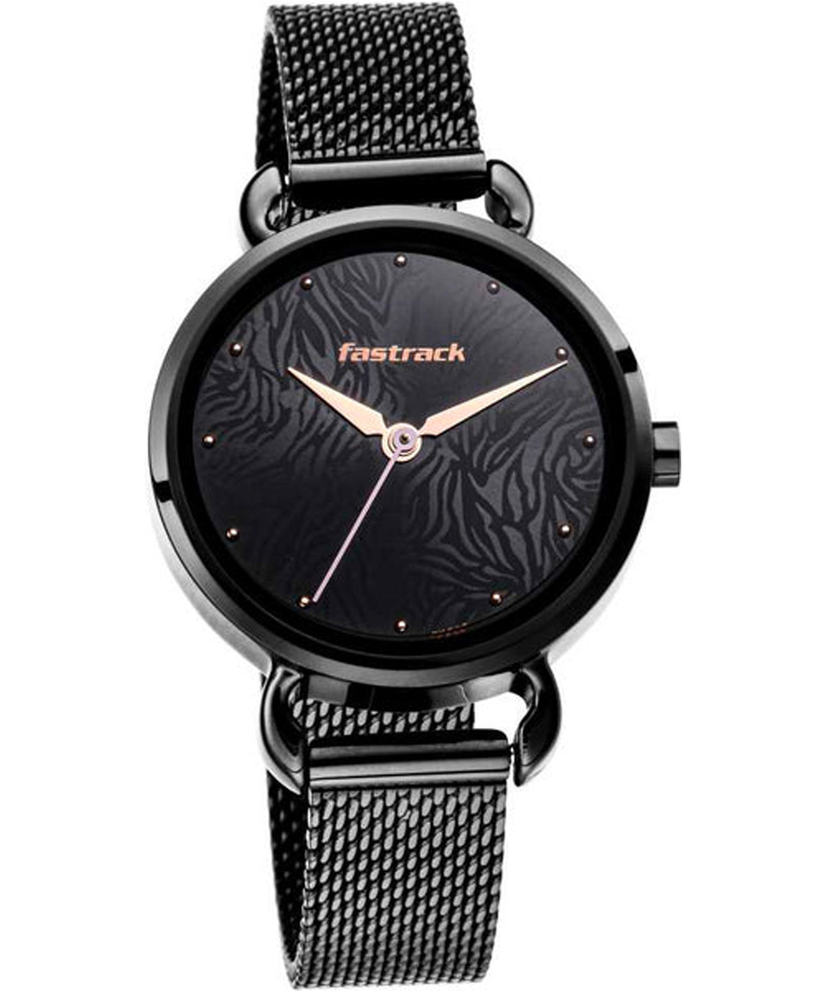 Fastrack Women's Analog Watch, Black Dial & Black Stainless Steel Strap, 6221NM02
