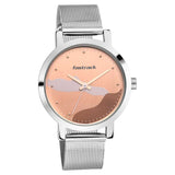 Fastrack Bare Basics Quartz Analog Women's Watch, Rose Gold Dial Stainless Steel Strap, 6222SM01