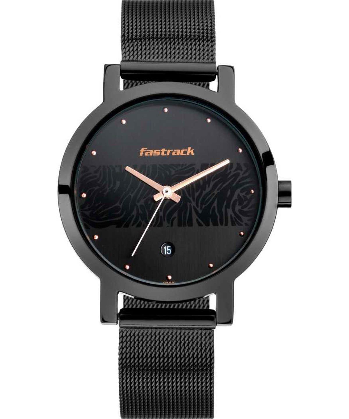 Fastrack Women's Analog Watch, Black Dial & Black Stainless Steel Strap, 6222NM01