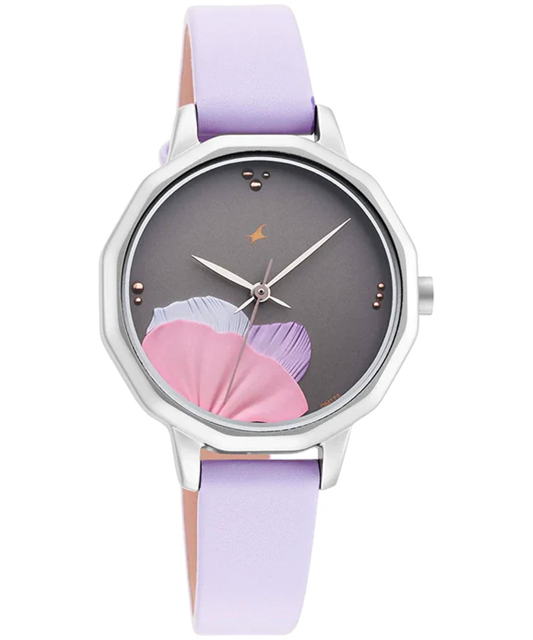 Fastrack Uptown Retreat Collection Women's Analog Watch, Grey Dial & Purple Leather Strap, 6259SL01