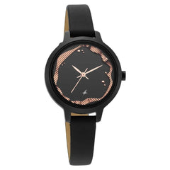 Fastrack Uptown Retreat Quartz Analog Women's Watch, Black Dial Leather Strap, 6260NL01