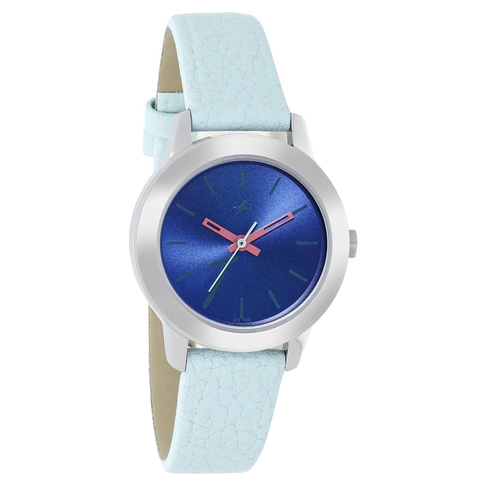 Fastrack Tropical Waters Quartz Analog Women's Watch, Blue Dial Leather Strap, 68008SL07