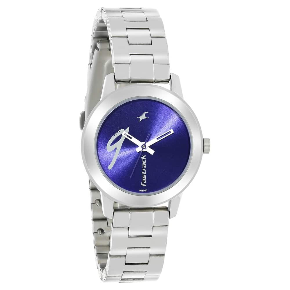 Fastrack Tropical Waters Quartz Analog Women's Watch, Blue Dial Metal Strap, 68008SM04