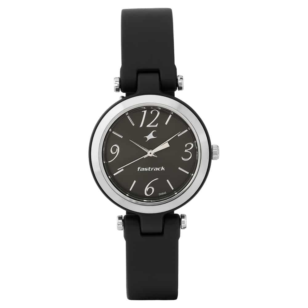 Fastrack Women's Watch Trendies Collection, Black Dial Black Silicone Strap, 68015PP01