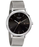 Sonata Men's Sleek Black Dial Silver Stainless Steel Strap Watch, 7131SM02