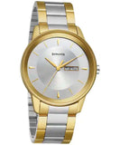 Sonata Men's Utsav Silver Dial Silver/Gold Stainless Steel Watch, 7133BM03