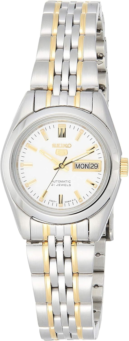 Seiko Women's Mechanical Watch Analog, White Dial Silver Stainless Band, SYMA35K authentic Seiko watch with original box and warranty papers