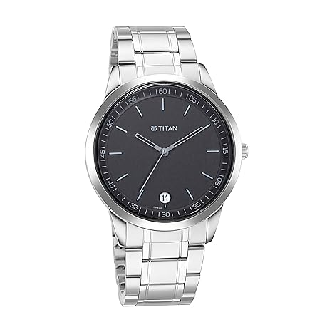 Titan, Men, Analog, Watch, Black Dial, Stainless steel Strap, 1806SM02