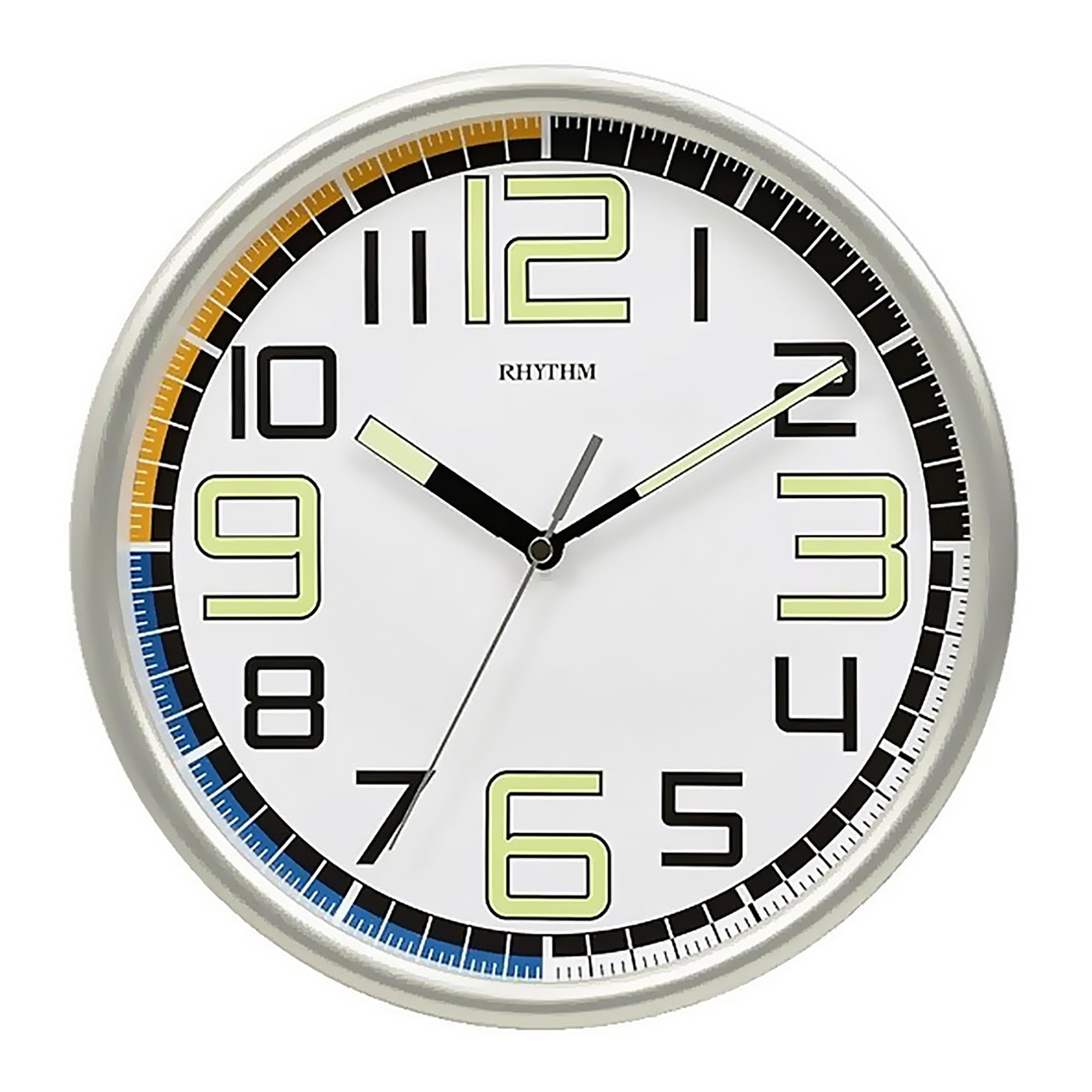 Rhythm Wall Clock, Analog Clock White Dial grey Case, CMG596NR19