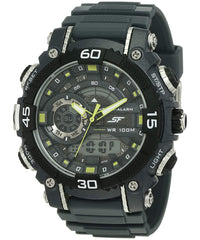 Sonata Men's  Xtreme Grey Dial Grey Rubber Strap Watch, Analog-Digital Display, 77070PP07