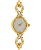 Sonata Women's White Dial Golden Metal Strap Watch, 8063YM03