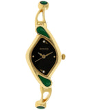 Sonata Women's  Black Dial Golden Metal Strap Watch, 8073YM02