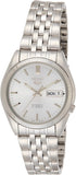 Seiko Men's Mechanical Watch Analog, Silver Dial Silver Stainless Band, SNK355K